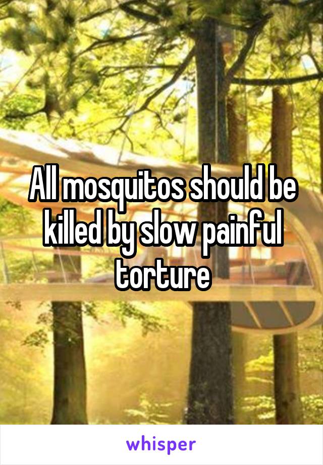 All mosquitos should be killed by slow painful torture