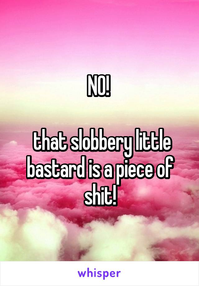 NO! 

 that slobbery little bastard is a piece of shit!