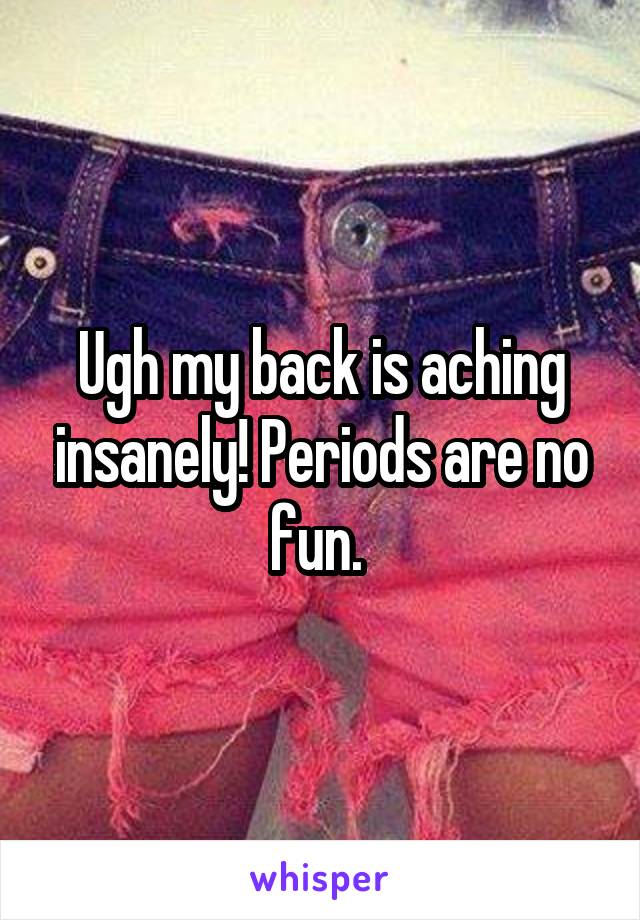 Ugh my back is aching insanely! Periods are no fun. 