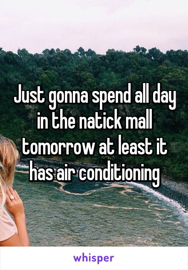 Just gonna spend all day in the natick mall tomorrow at least it has air conditioning