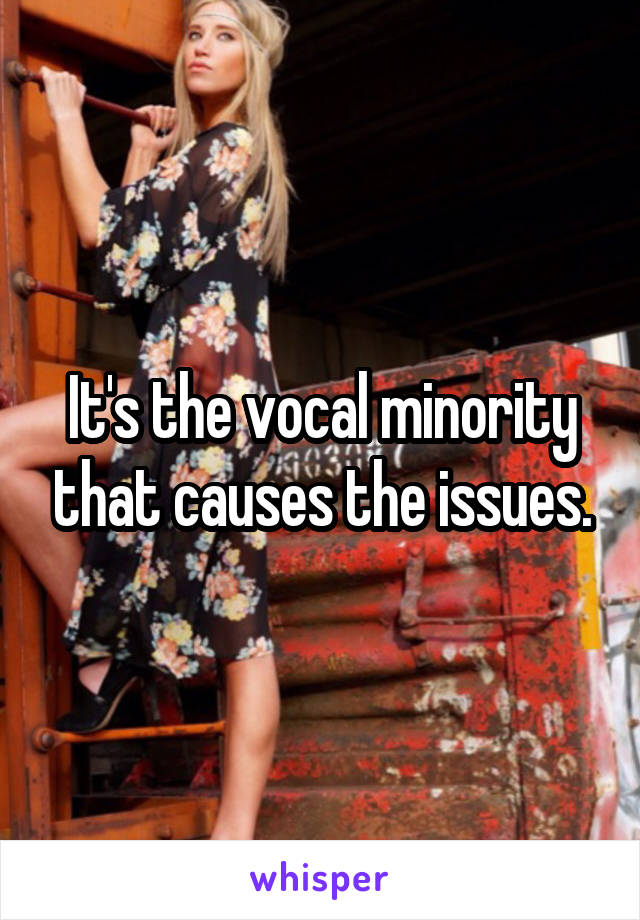 It's the vocal minority that causes the issues.