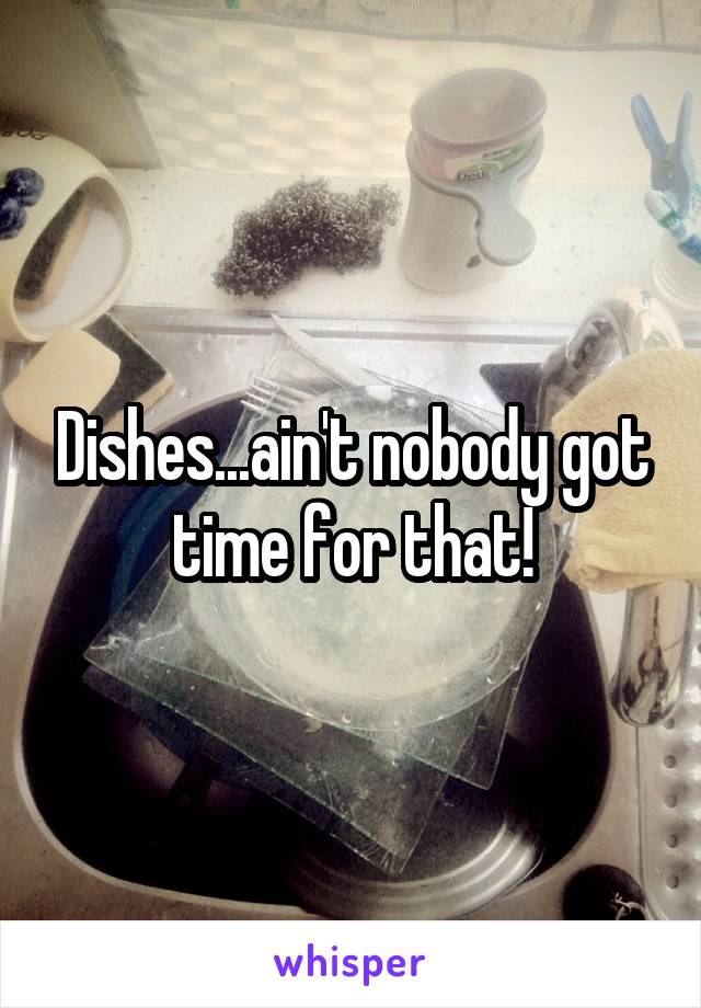 Dishes...ain't nobody got time for that!