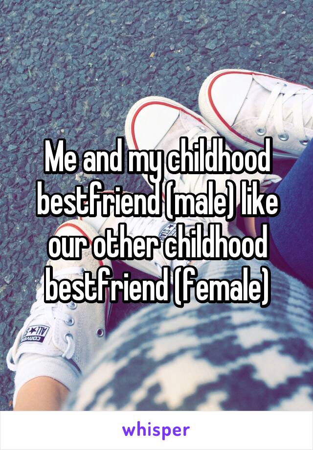 Me and my childhood bestfriend (male) like our other childhood bestfriend (female)