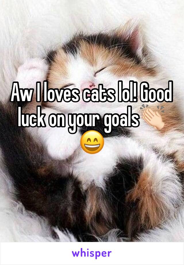 Aw I loves cats lol! Good luck on your goals👏🏻😄