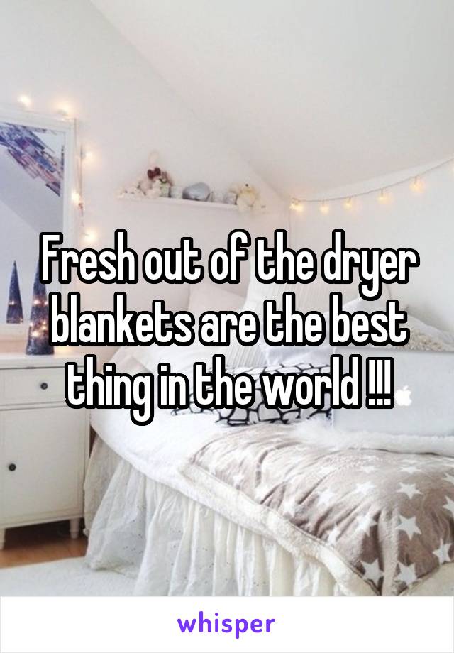 Fresh out of the dryer blankets are the best thing in the world !!!