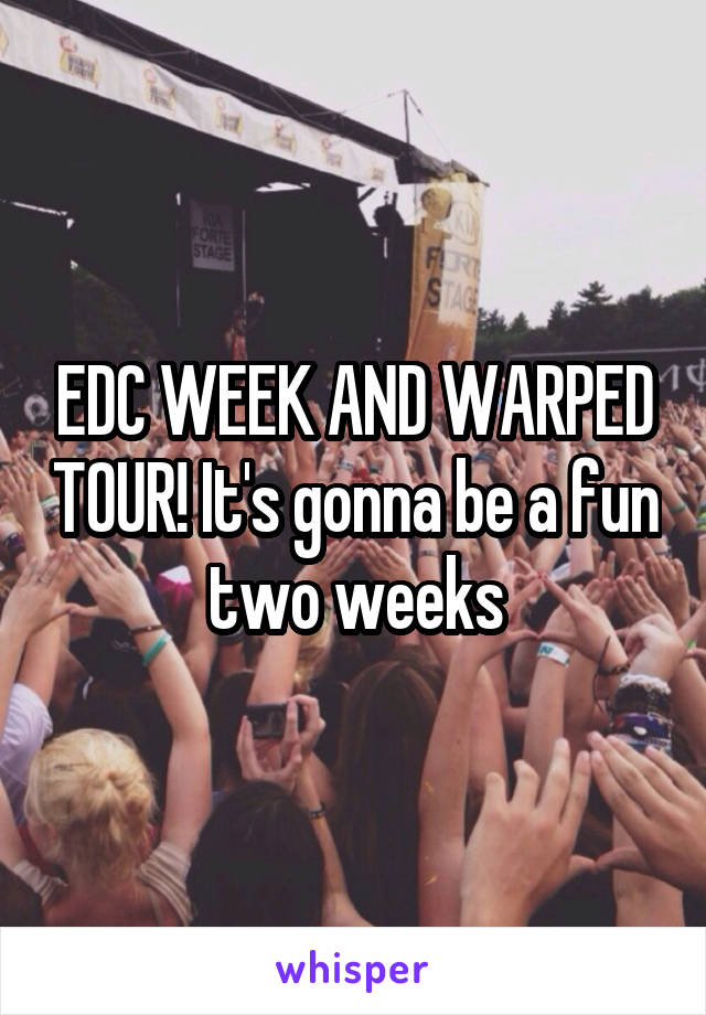 EDC WEEK AND WARPED TOUR! It's gonna be a fun two weeks