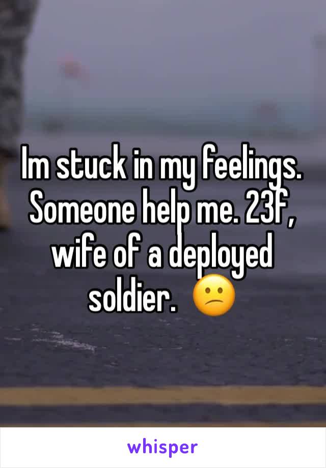 Im stuck in my feelings. Someone help me. 23f, wife of a deployed soldier.  😕