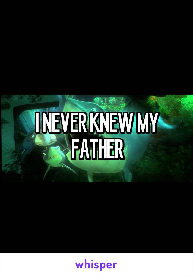 I NEVER KNEW MY FATHER