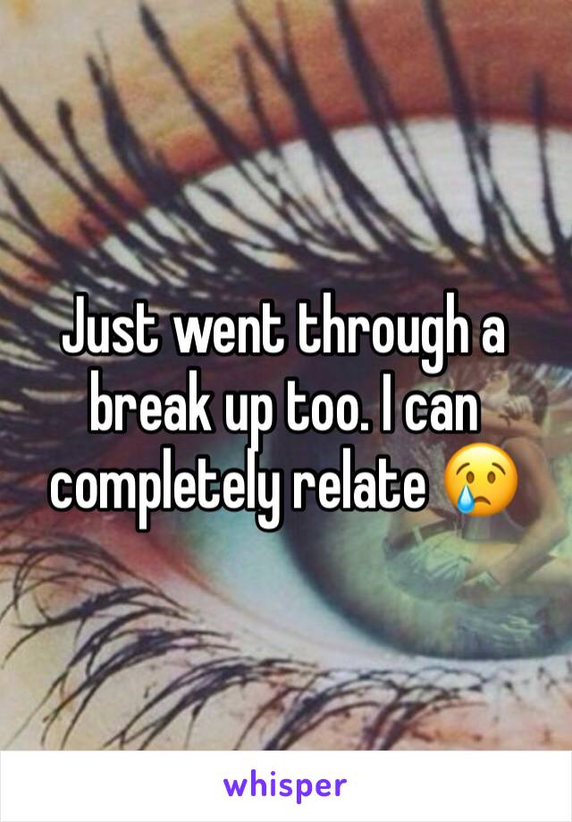 Just went through a break up too. I can completely relate 😢