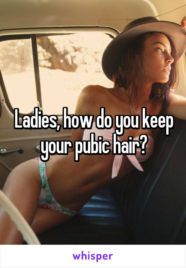 Ladies, how do you keep your pubic hair?