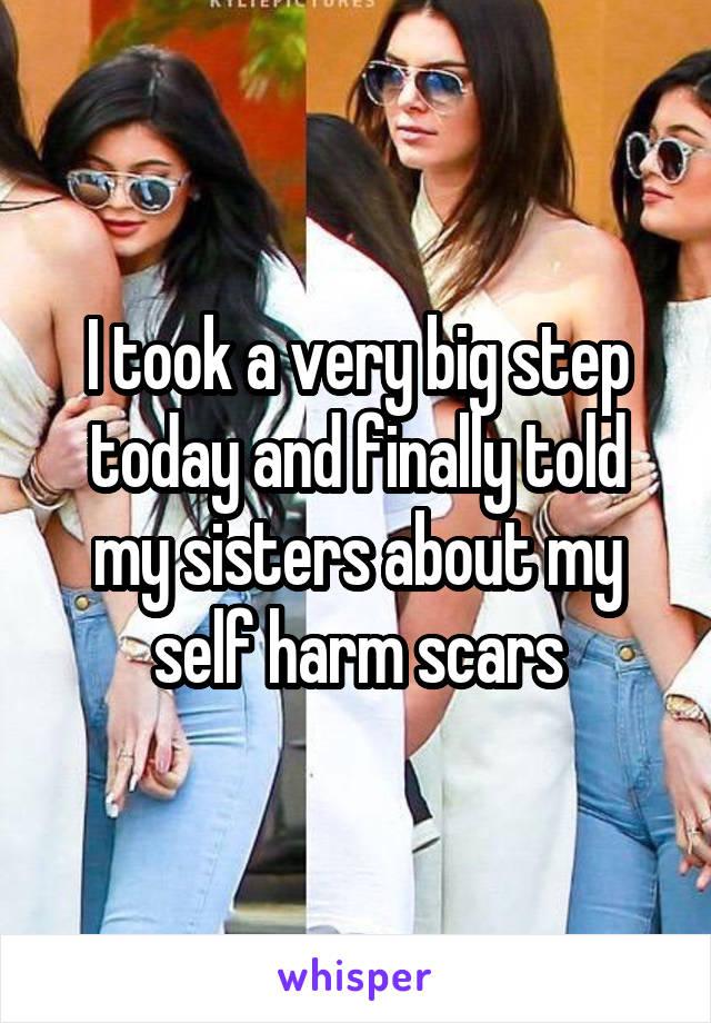 I took a very big step today and finally told my sisters about my self harm scars