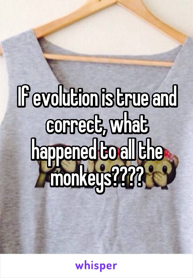 If evolution is true and correct, what happened to all the monkeys????