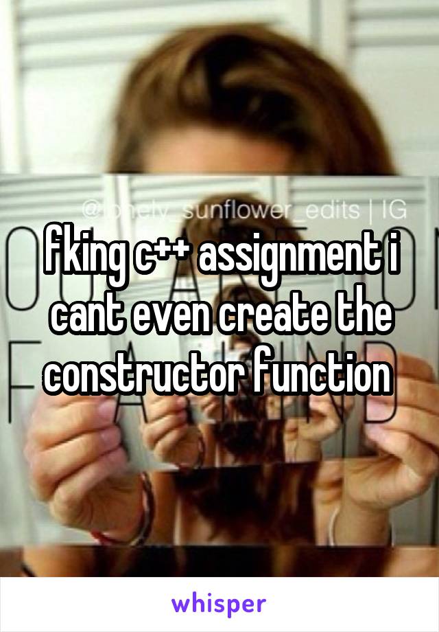 fking c++ assignment i cant even create the constructor function 