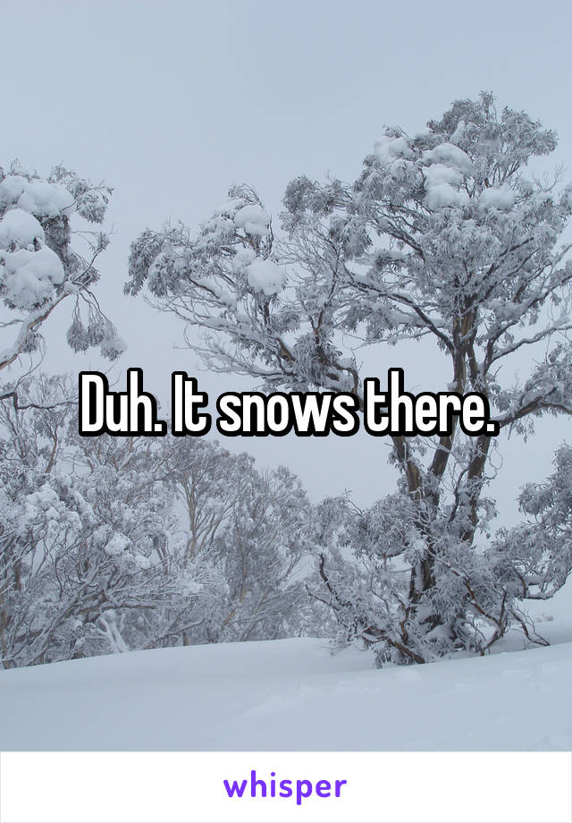 Duh. It snows there.