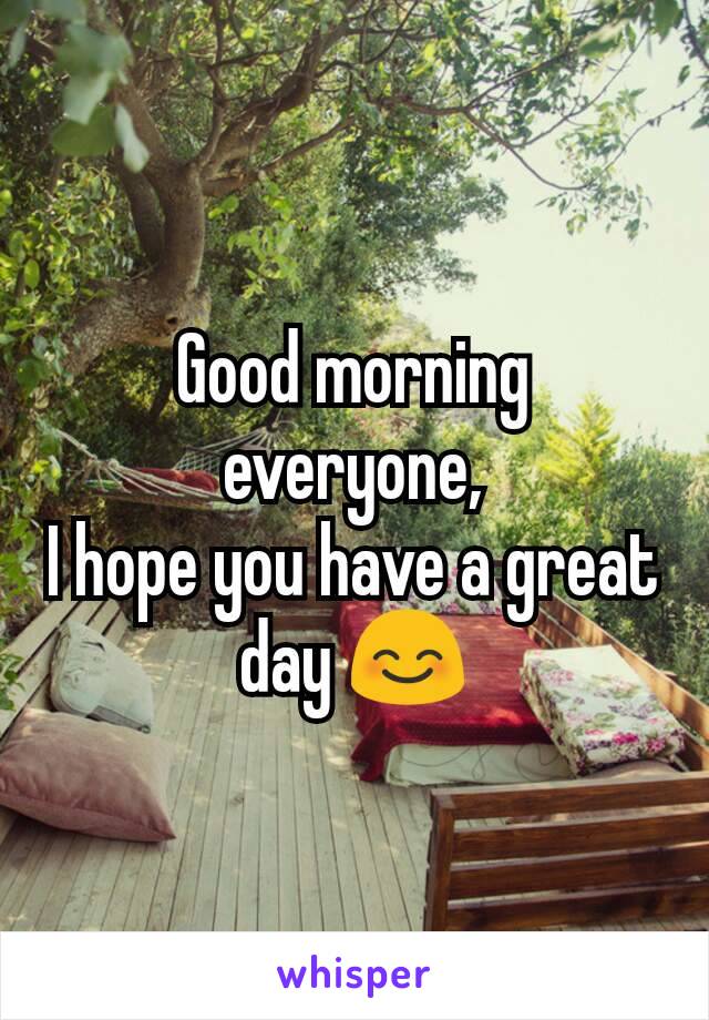 Good morning everyone,
I hope you have a great day 😊