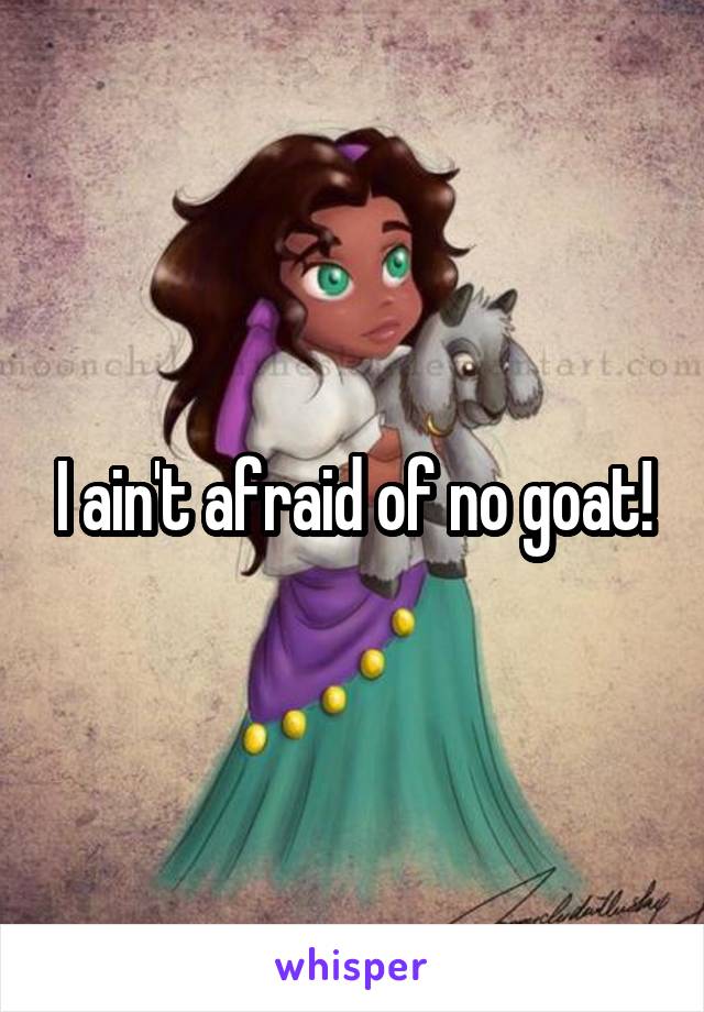 I ain't afraid of no goat!