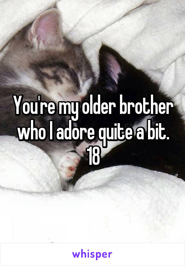 You're my older brother who I adore quite a bit. 18