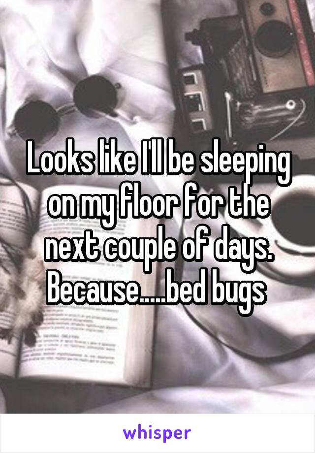 Looks like I'll be sleeping on my floor for the next couple of days. Because.....bed bugs 