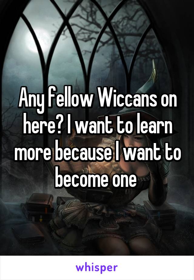 Any fellow Wiccans on here? I want to learn more because I want to become one 