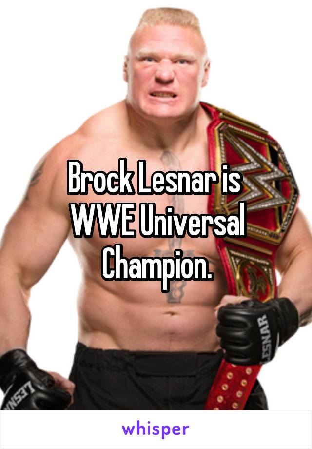 Brock Lesnar is 
WWE Universal Champion.