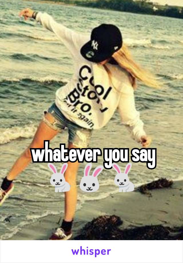  whatever you say
🐇🐰🐇