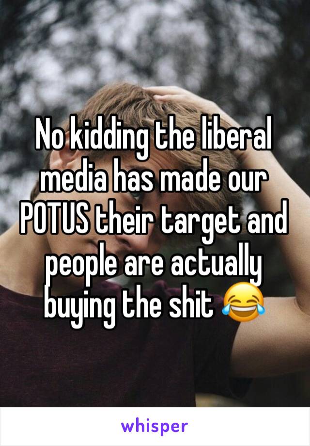 No kidding the liberal media has made our POTUS their target and people are actually buying the shit 😂