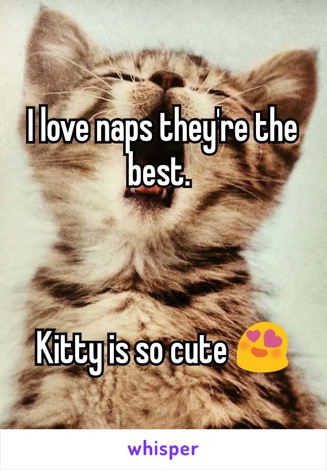 I love naps they're the best. 



Kitty is so cute 😍