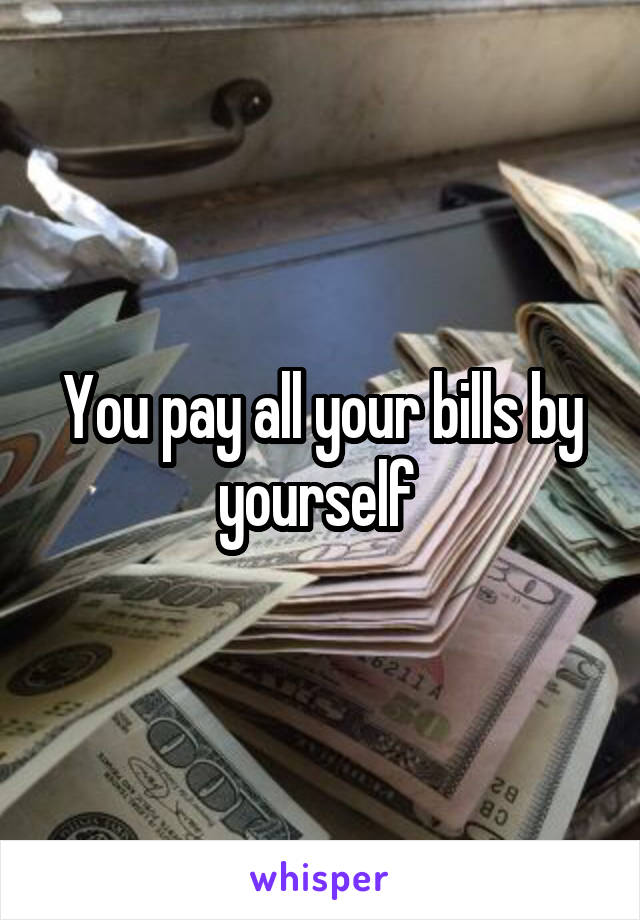 You pay all your bills by yourself 