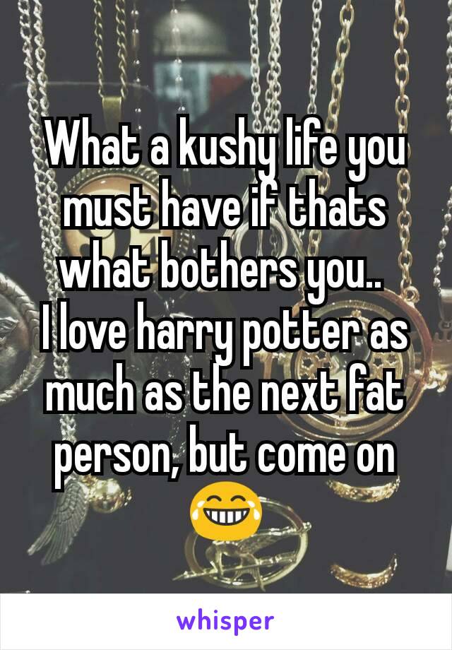 What a kushy life you must have if thats what bothers you.. 
I love harry potter as much as the next fat person, but come on 😂