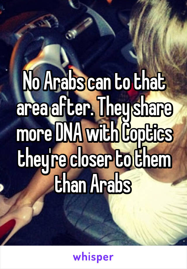 No Arabs can to that area after. They share more DNA with Coptics they're closer to them than Arabs 