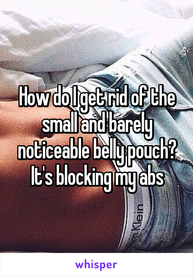 How do I get rid of the small and barely noticeable belly pouch? It's blocking my abs