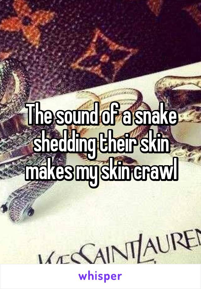 The sound of a snake shedding their skin makes my skin crawl