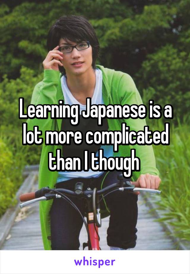 Learning Japanese is a lot more complicated than I though 