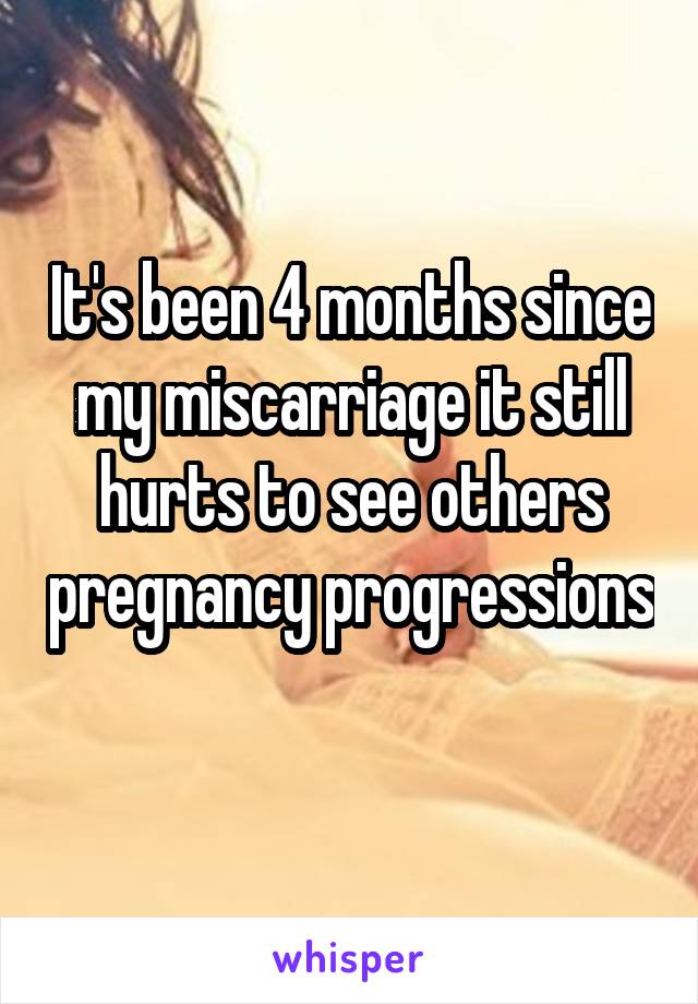 It's been 4 months since my miscarriage it still hurts to see others pregnancy progressions 
