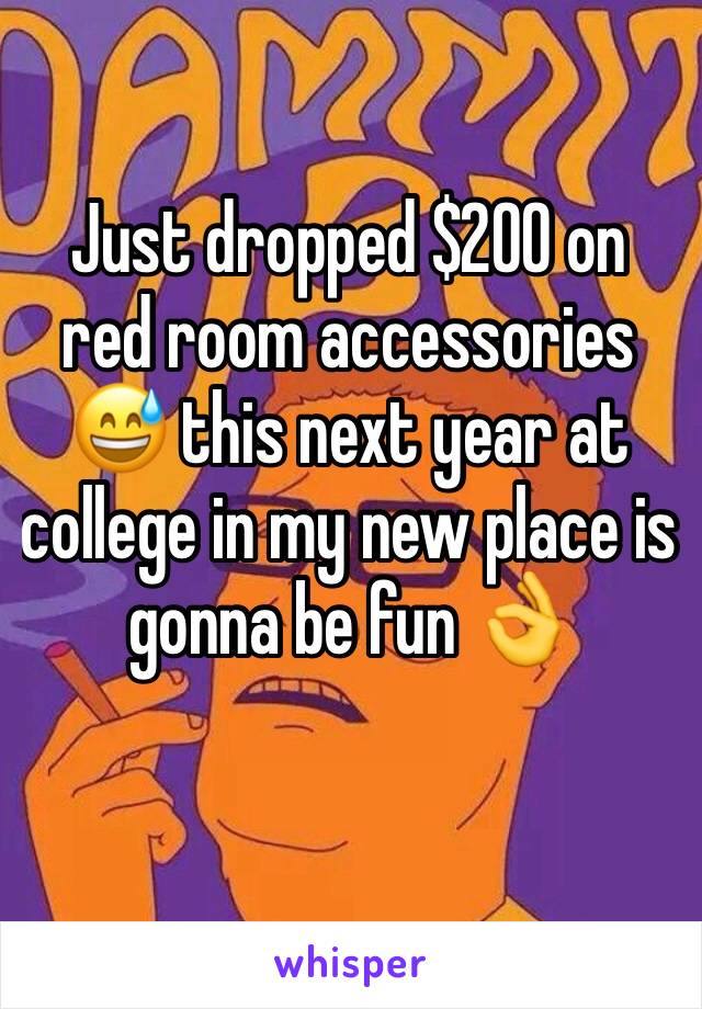 Just dropped $200 on red room accessories 😅 this next year at college in my new place is gonna be fun 👌