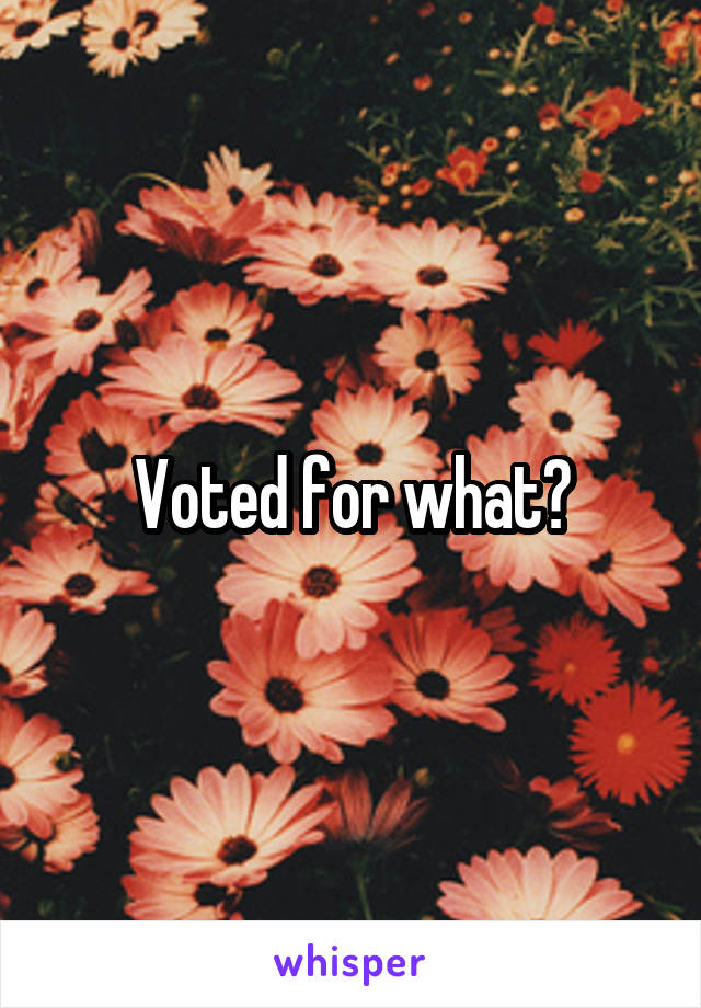 Voted for what?