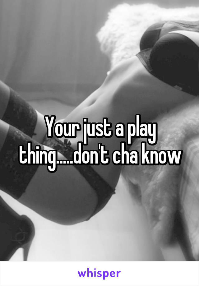 Your just a play thing.....don't cha know