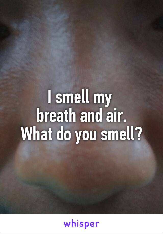 I smell my 
breath and air.
What do you smell?