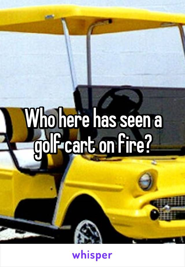 Who here has seen a golf cart on fire?