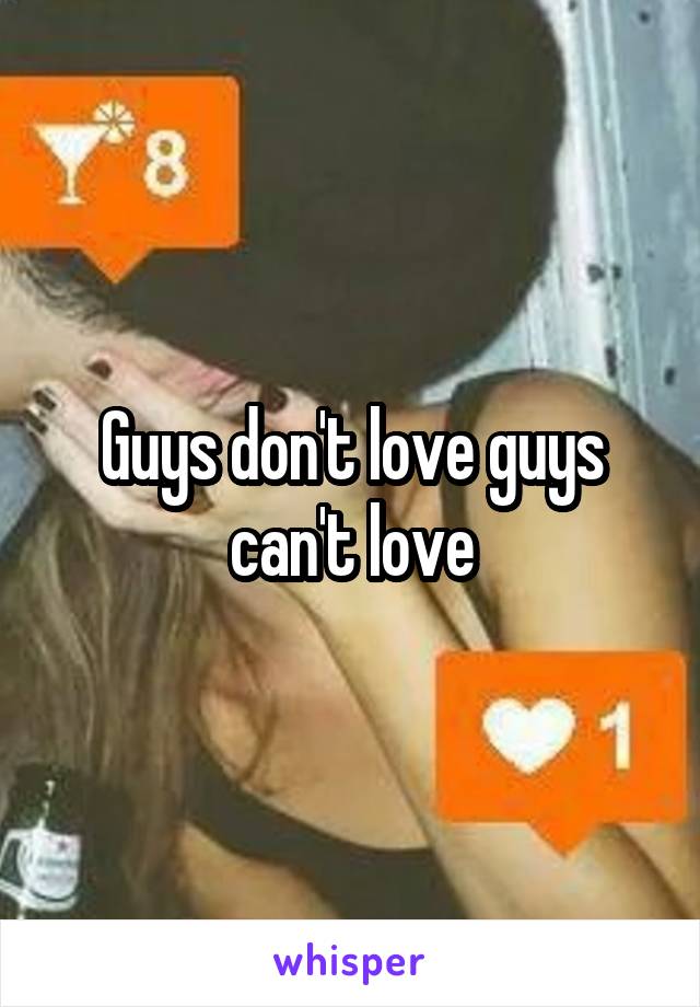 Guys don't love guys can't love