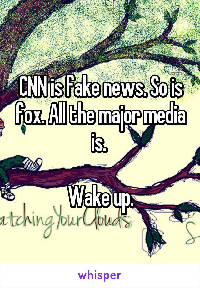 CNN is fake news. So is fox. All the major media is. 

Wake up.