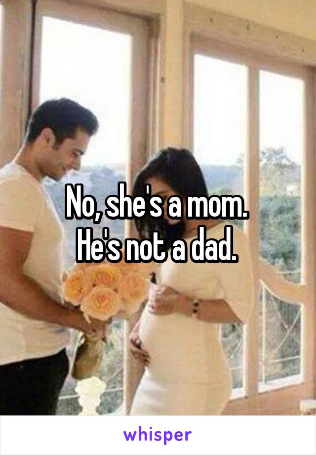 No, she's a mom. 
He's not a dad. 
