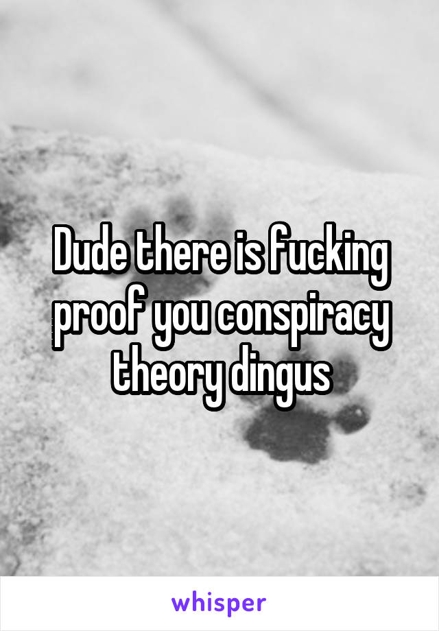 Dude there is fucking proof you conspiracy theory dingus