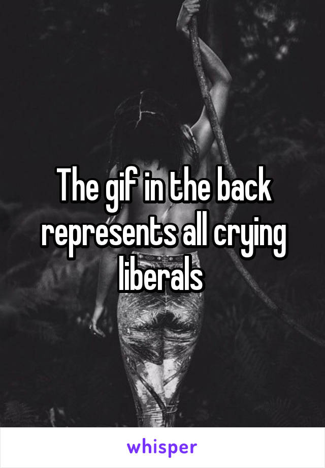 The gif in the back represents all crying liberals 