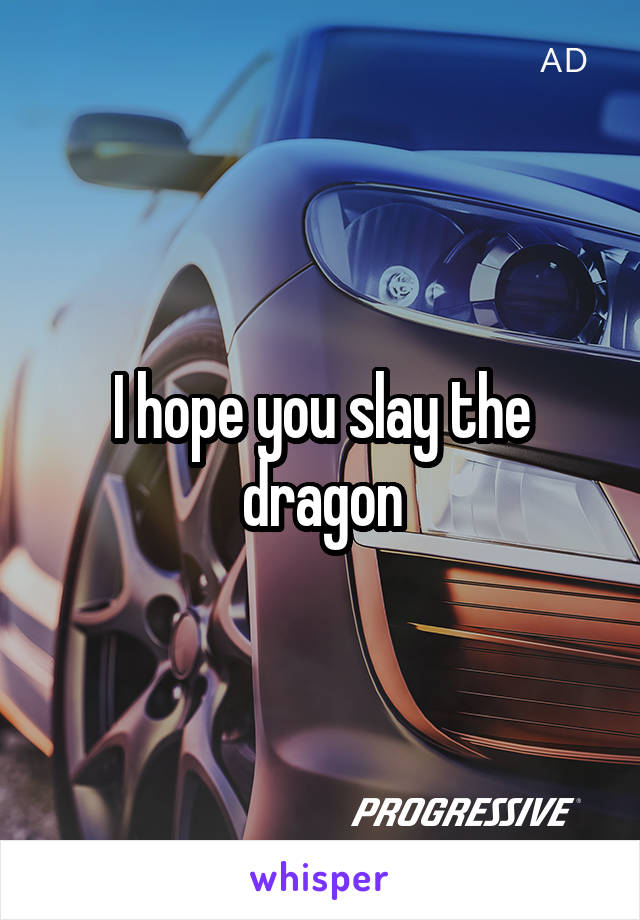 I hope you slay the dragon