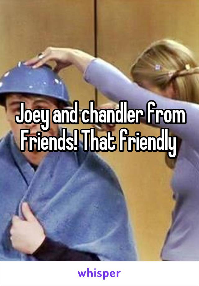 Joey and chandler from Friends! That friendly 
