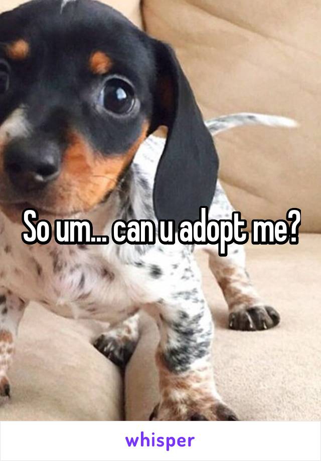 So um... can u adopt me?
