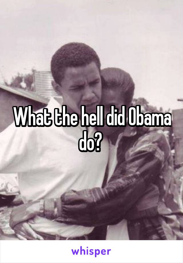 What the hell did Obama do? 