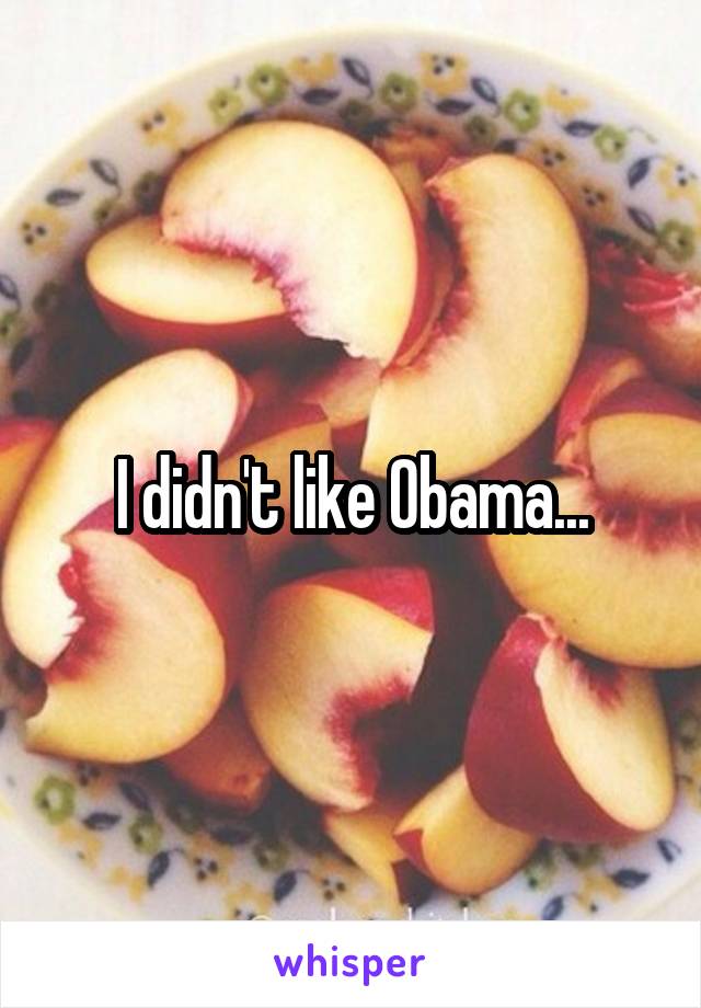 I didn't like Obama...