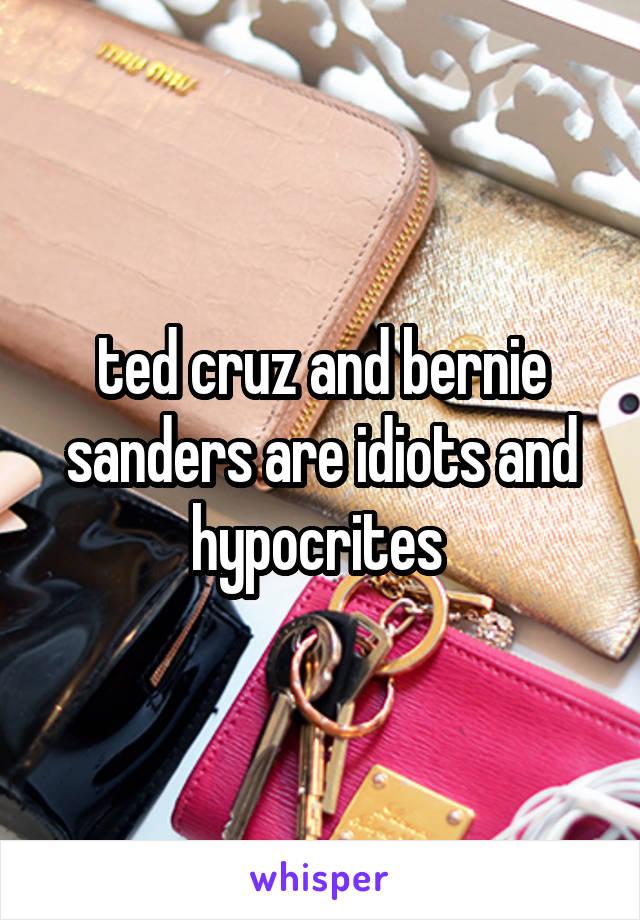 ted cruz and bernie sanders are idiots and hypocrites 